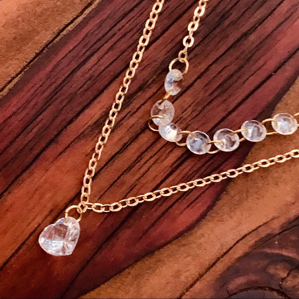 Crystal Heart ♡ Layered Bracelet GIFT - Picture 1 of 7